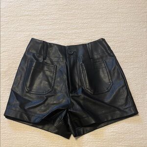 Maeve Black Leather Women's Shorts